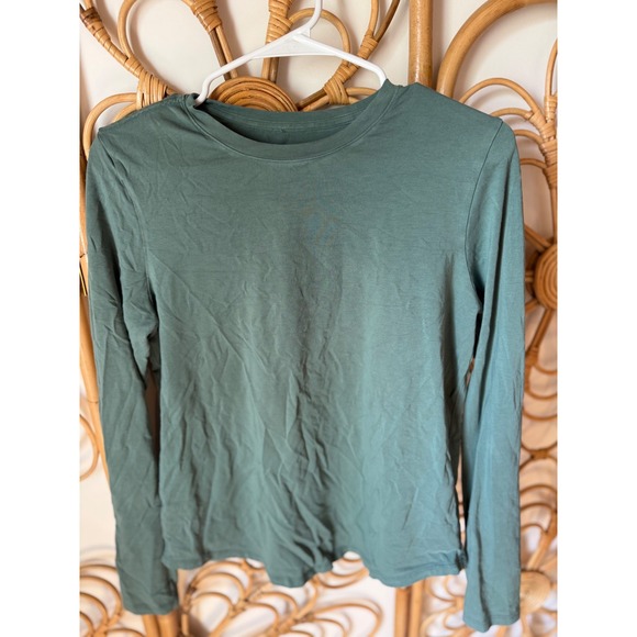 lululemon athletica Tops - Lululemon Love Long Sleeve Shirt Sage Green Teal Crew Neck Curved Hem Top Womens